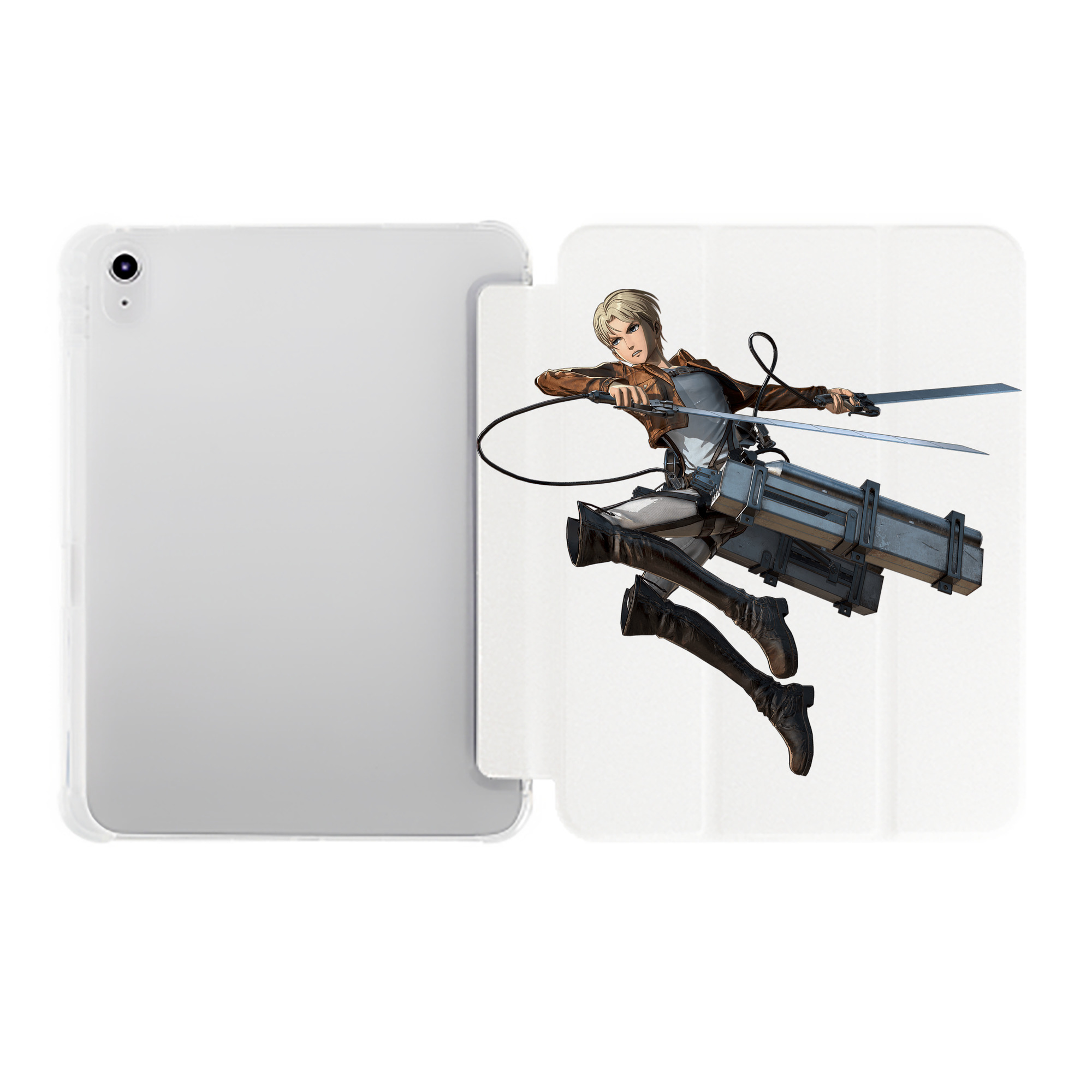 （画像用） 進撃の巨人 Attack on Titan IPad ケース ペン収納付き 三つ折りスタンド PUレザー×シリコン 対応機種9.5/10.5/10.9インチ